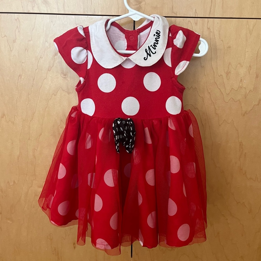 Disney Minnie Mouse Dress with bodysuit/tulle skirt - 18 - 24 months